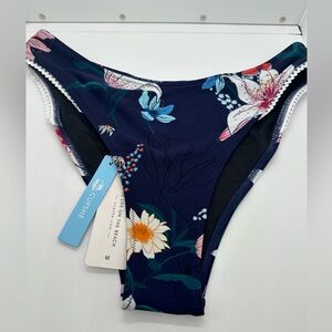 Cupshe Navy Floral Bikini Bottom Women’s Size M